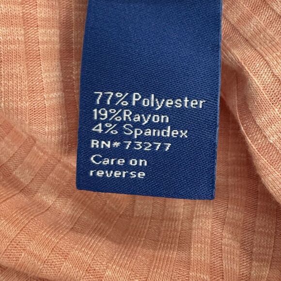 Apt 9 Peach / Pink Textured Top with Tie Sleeves Size XL - Picture 8 of 9